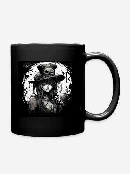 Emo Horrorpunk Girl - Full Colour Mug - black