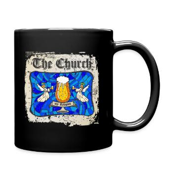 The Church is my religion - international Pub - Tasse einfarbig - Schwarz - Rechts