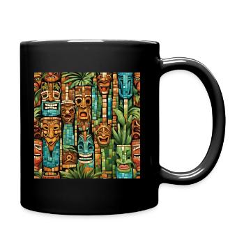 Tiki Mosaic - Full Colour Mug - black - Right