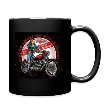 Motorbike woman - Mug uni - noir - Droite