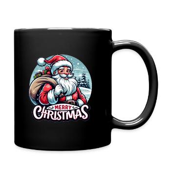 Merry Christmas - Santa Illustration - Tasse einfarbig - Schwarz - Rechts