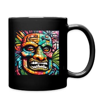 Tiki Mosaic - Full Colour Mug - black - Right