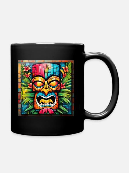 Tiki Mosaik - Tasse einfarbig - Schwarz