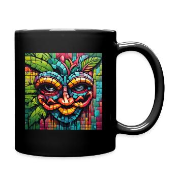 Tiki Mosaic - Full Colour Mug - black - Right