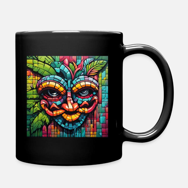 Tiki Mosaik - Tasse einfarbig - Schwarz