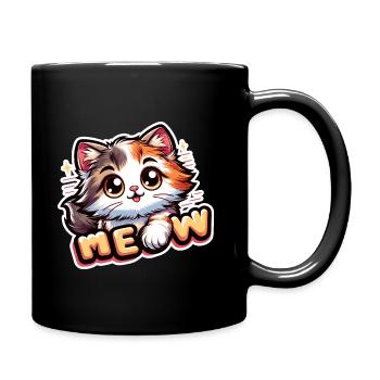 Miaou - Illustration de chat - Mug uni - noir - Droite