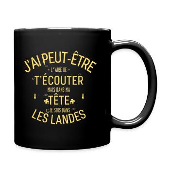 Dans ma Tête je suis Dans les Landes - Mug uni - noir - Droite