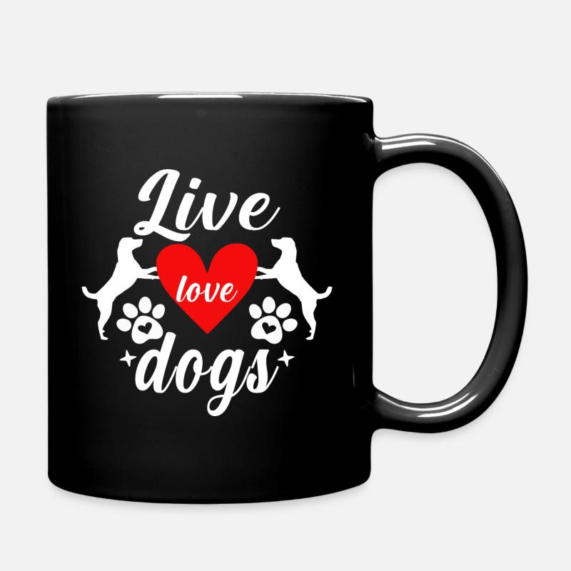 Leben Liebe Hunde - Tasse einfarbig - Schwarz
