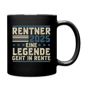 Rentner 2025 Eine Legende geht in Rente - Tasse einfarbig - Schwarz - Rechts
