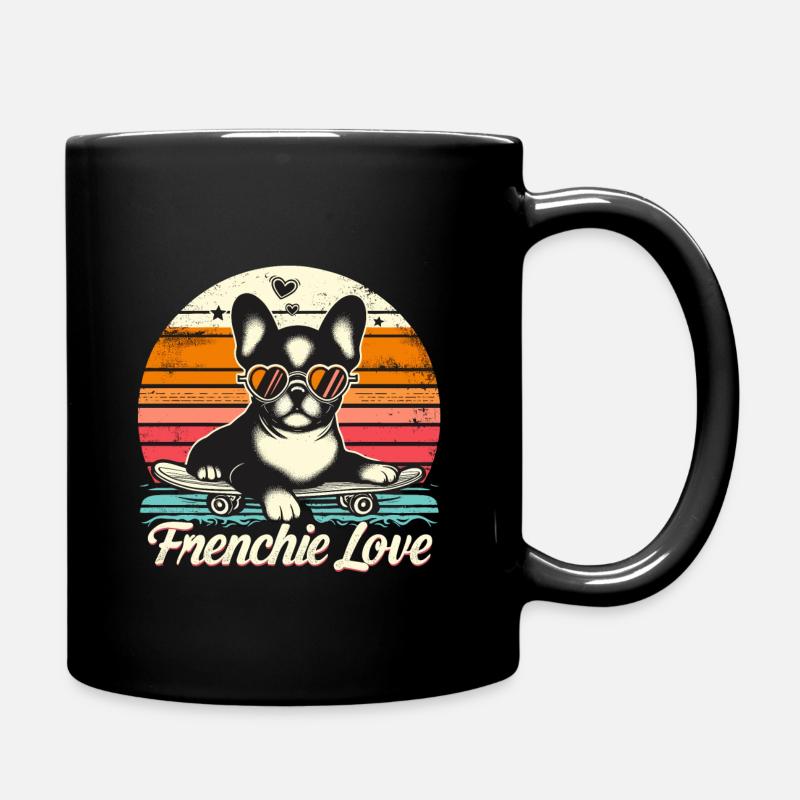 Frenchie Love Design rétro - Mug uni - noir