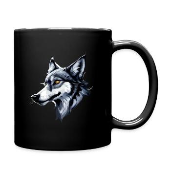 Grey Wolf - Full Colour Mug - black - Right