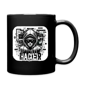 Hacker - Illustration - Mug uni - noir - Droite
