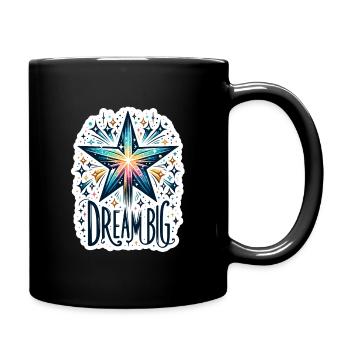 Dream Big - Sternschnuppe Illustration - Tasse einfarbig - Schwarz - Rechts