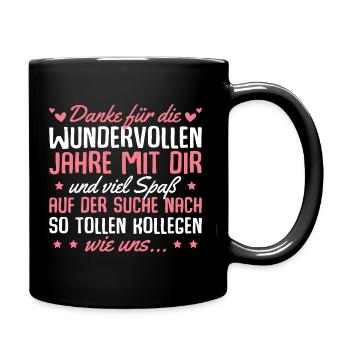 Kollegin Jobwechsel Abschiedsgeschenk - Tasse einfarbig - Schwarz - Rechts