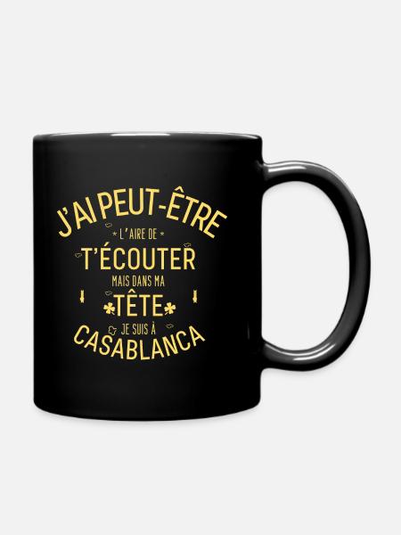 Dans ma Tête je suis En à Casablanca - Mug uni - noir