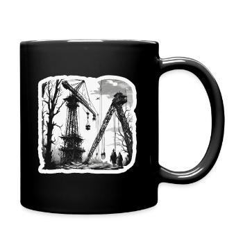 Crane / construction site / winch / crane system - Full Colour Mug - black - Right
