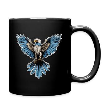 Adler Illustration - Tasse einfarbig - Schwarz - Rechts