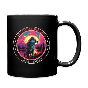Murmures sauvages - l’âme écoute, motif néon - Mug uni - noir - Droite