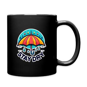 Stay Dry - Regenschirm Illustration - Tasse einfarbig - Schwarz - Rechts