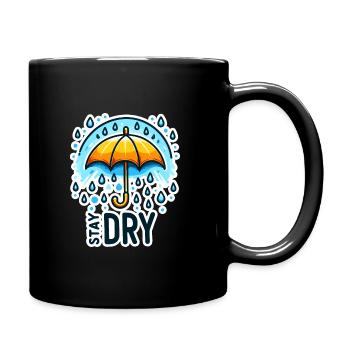 Stay Dry - Regenschirm Illustration - Tasse einfarbig - Schwarz - Rechts
