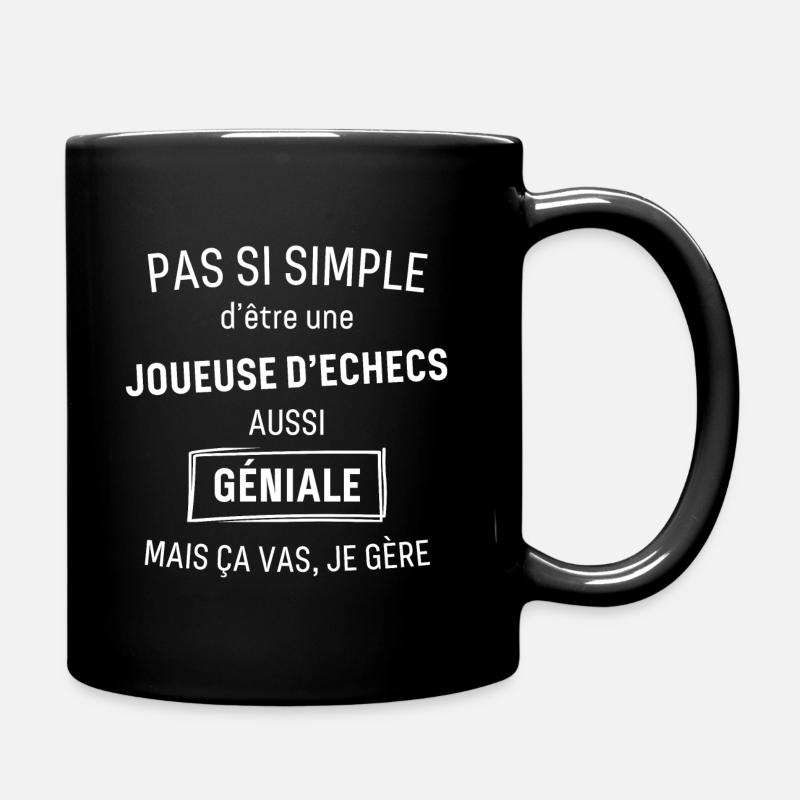 Joueuse d echecs GÉNIALE - Mug uni - noir