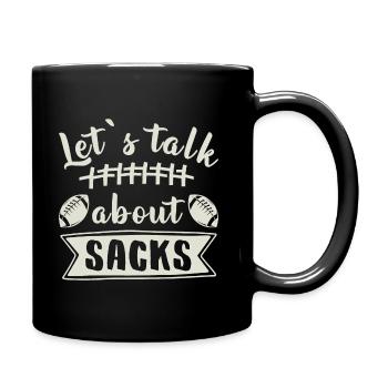 Parlons de Sacks Dicton de football drôle - Mug uni - noir - Droite