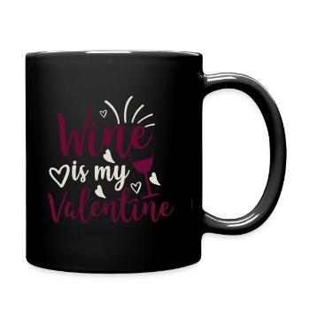 Le vin est mon dicton de vin drôle de la Saint-Valentin - Mug uni - noir - Droite