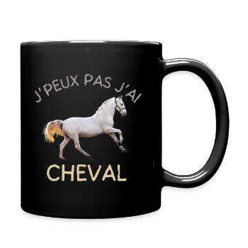 J Peux pas j ai Cheval - Mug uni - noir - Droite