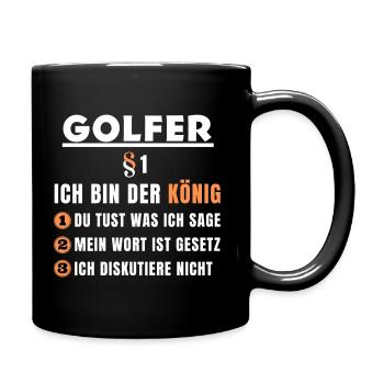 Cadeau de golfeur - Je suis le roi - Mug uni - noir - Droite