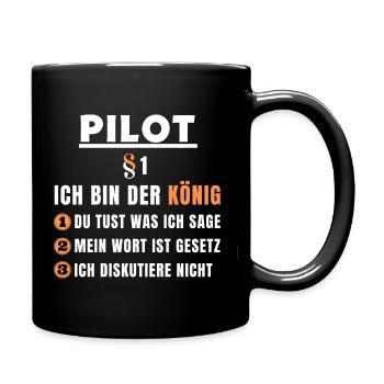 Cadeau de pilote - je suis le roi - Mug uni - noir - Droite