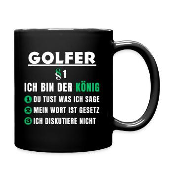 Cadeau de golfeur - Je suis le roi - Mug uni - noir - Droite