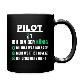 Cadeau de pilote - je suis le roi - Mug uni - noir - Droite