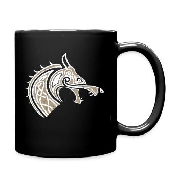 Fenriswolf, Fenrir, Wolf, nordischen Mythologie - Tasse einfarbig - Schwarz - Rechts