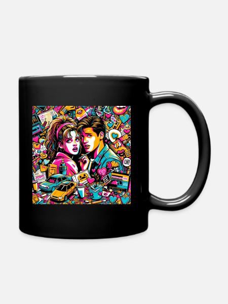 90s romantic - Tasse einfarbig - Schwarz
