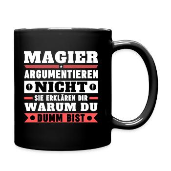 Magicians don't argue - Full Colour Mug - black - Right