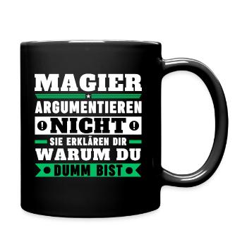 Magicians don't argue - Full Colour Mug - black - Right