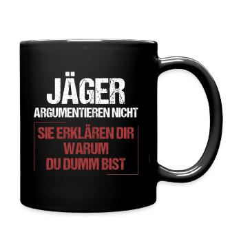Hunters don't argue - Full Colour Mug - black - Right