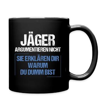 Les chasseurs ne se disputent pas - Mug uni - noir - Droite