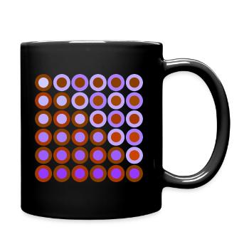 Circles in Red and Lilac in Op Art Style - Pattern - Full Colour Mug - black - Right
