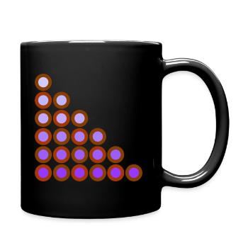 Op-Art Style / Muster / Kreise in Rot und Flieder - Tasse einfarbig - Schwarz - Rechts