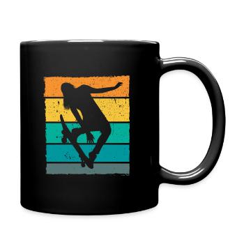 Retro Skaterin Skater Skateboarder Skateboard - Tasse einfarbig - Schwarz - Rechts