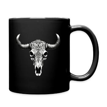 Crâne de taureau - Mug uni - noir - Droite