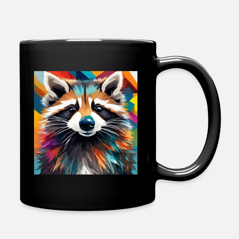 Waschbär - Tasse einfarbig - Schwarz