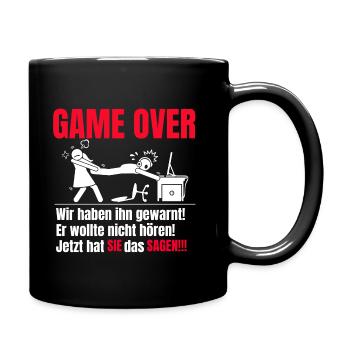 Game Over - Tasse einfarbig - Schwarz - Rechts