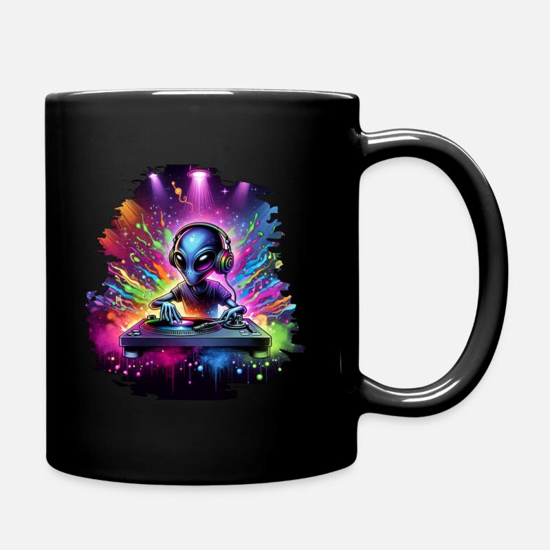 Alien DJ - Full Colour Mug - black