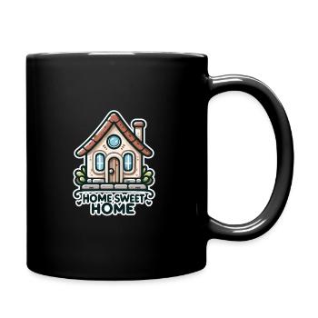 Home Sweet Home - House Illustration - Full Colour Mug - black - Right