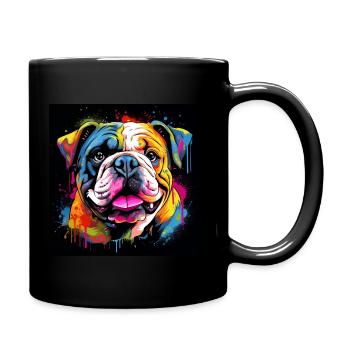 Cool English Bulldog - Full Colour Mug - black - Right