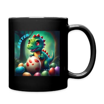 Cute Dinosaur Red Eyes Easter - Full Colour Mug - black - Right