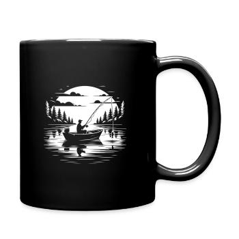 Die Ruhe des Anglers in der Natur - Tasse einfarbig - Schwarz - Rechts