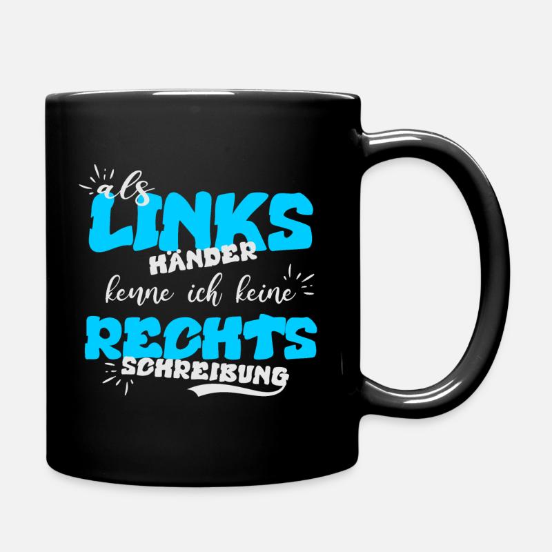 Left-handed, Spelling - Full Colour Mug - black